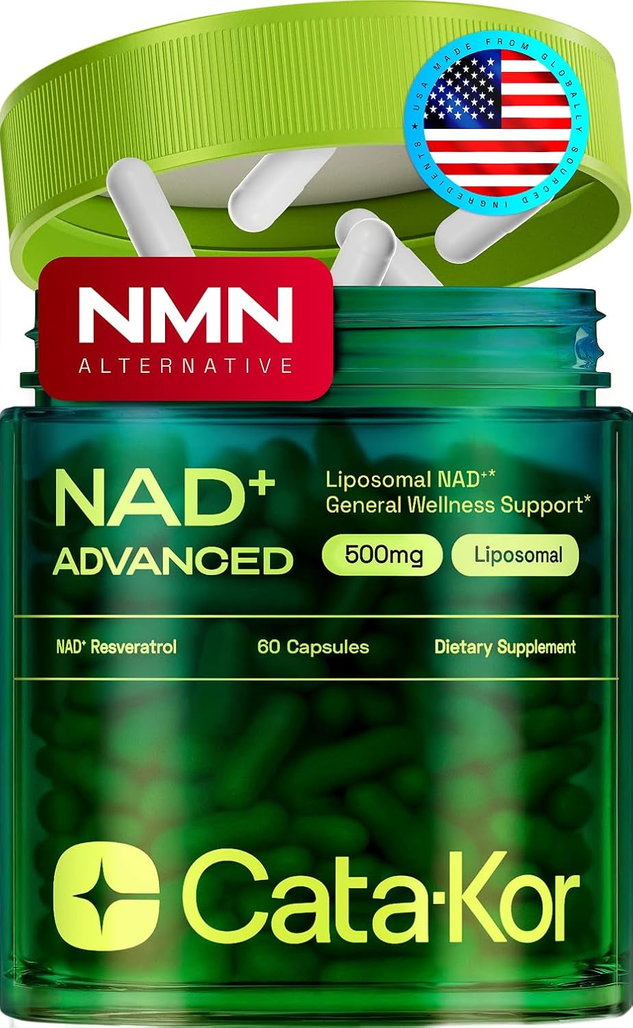 Liposomal NAD Supplement with Resveratrol – NMN Supplement Alternative – Third-Party Tested – 30-Day Supply – Advanced NAD+ Resveratrol